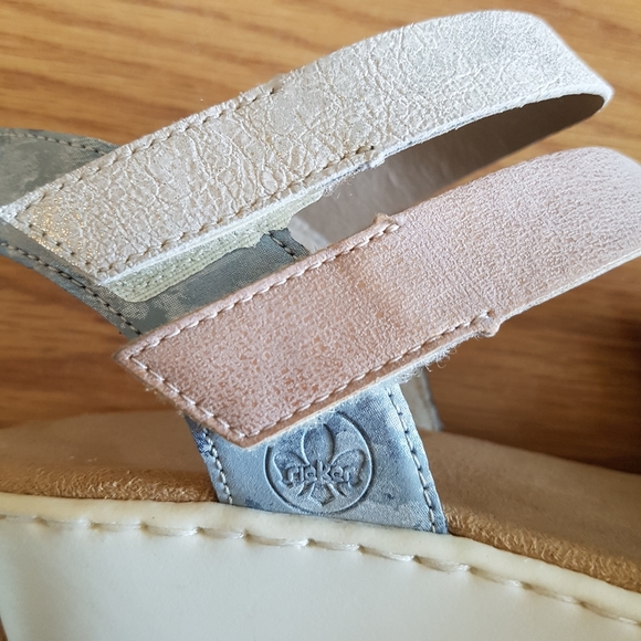 Rieker Blue Wedge Sandal Size 36 - Picture 7 of 10